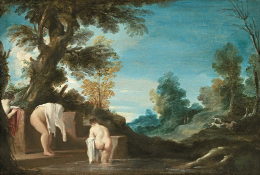 "Paisaje con bañistas", de Giovanni Francesco Barbieri (Guercino)
